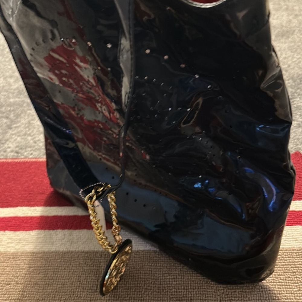 Steve Madden black and gold waterproof tote bag